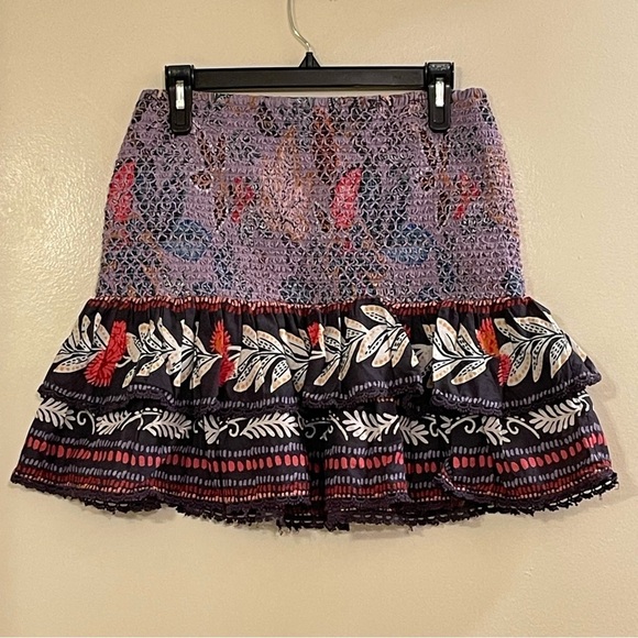 FARM RIO Wild Night Ruffled Mini Skirt in Lavender - Picture 6 of 12